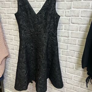 RW&CO. Black Textured Midi Dress